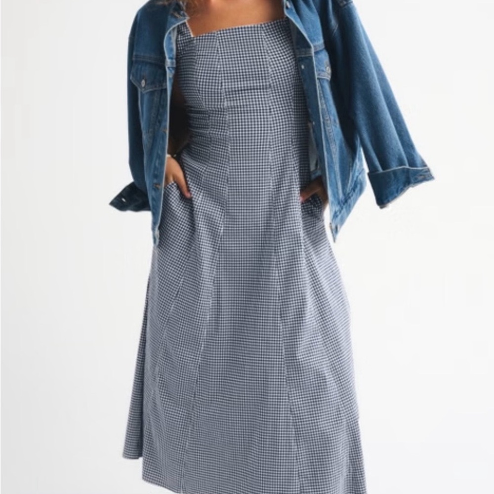 Abercrombie A&F Mila Midi Dress Petite XXL Black Fit & Flare